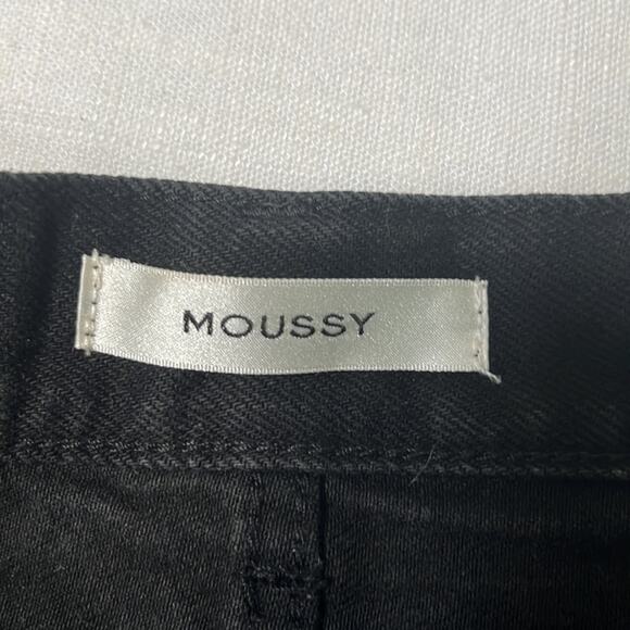 Moussy Button Fly Studded High Rise Denim Shorts Size 1 in Black - Picture 6 of 10